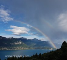 Half rainbow over Lake Annecy