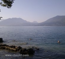 Early morrning swim in Lake Annecy, Annecy-le-Vieux