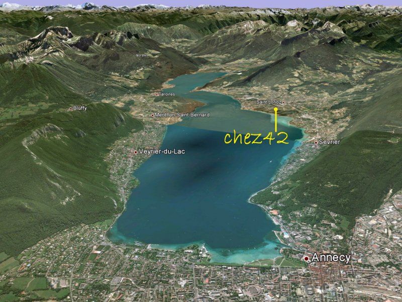 Vue en perspective du Lac d'Annecy