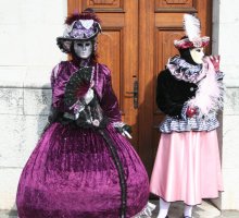 Venetian carnival, Annecy old town, winter holidays