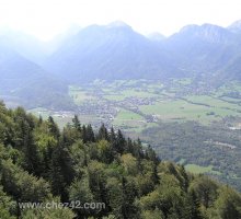 Vue de Doussard depuis une parapente, Lac d'Annecy