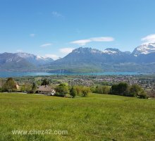 View across Saint-Jorioz to the lake and mountains beyond