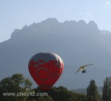 Mongolfiere et ULM, lac d'Annecy